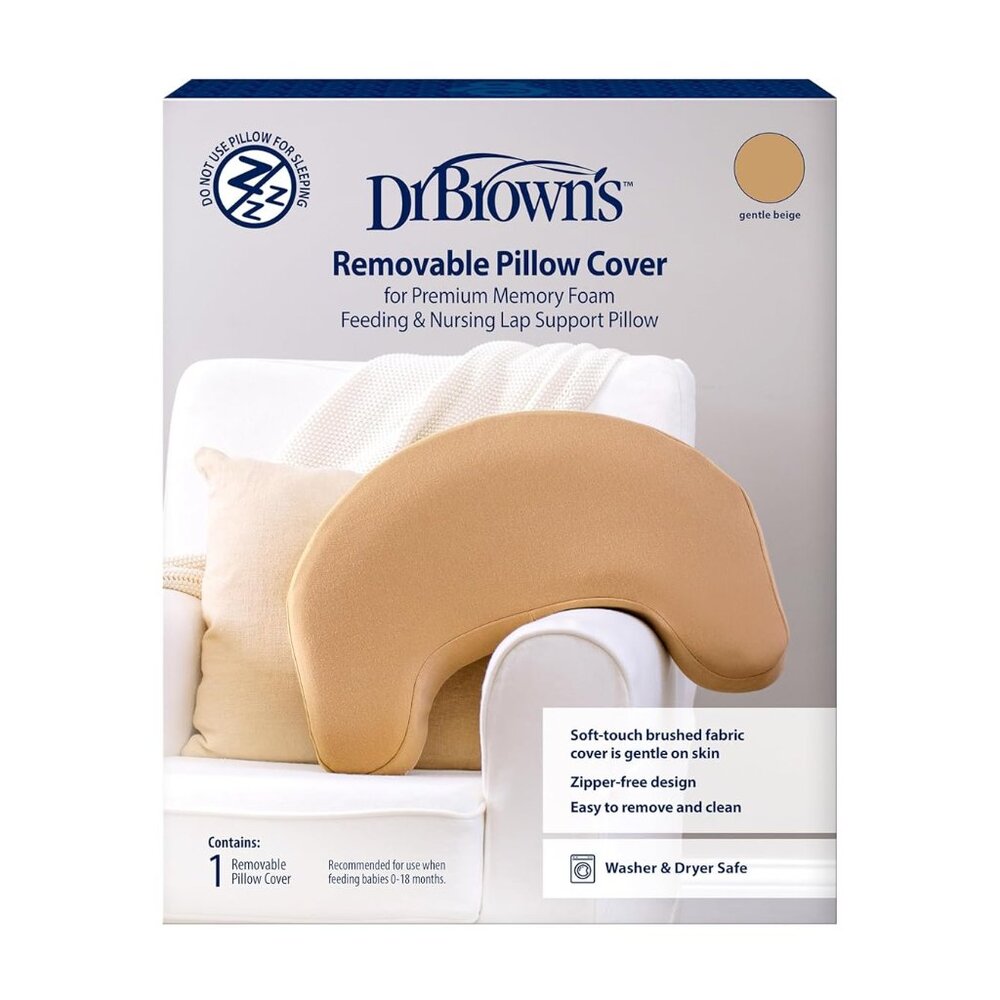 NEW Dr. Browns Soft Brushed Washable Fabric Nursing Pillow Cover Gentle Beige